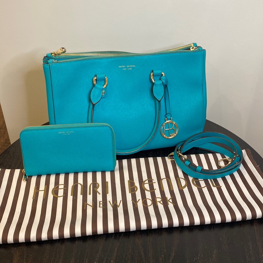 Henri Bendel Green and Blue Satchel Bags